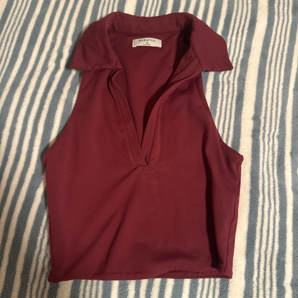 Aritzia Deep Red Sleeveless Blouse